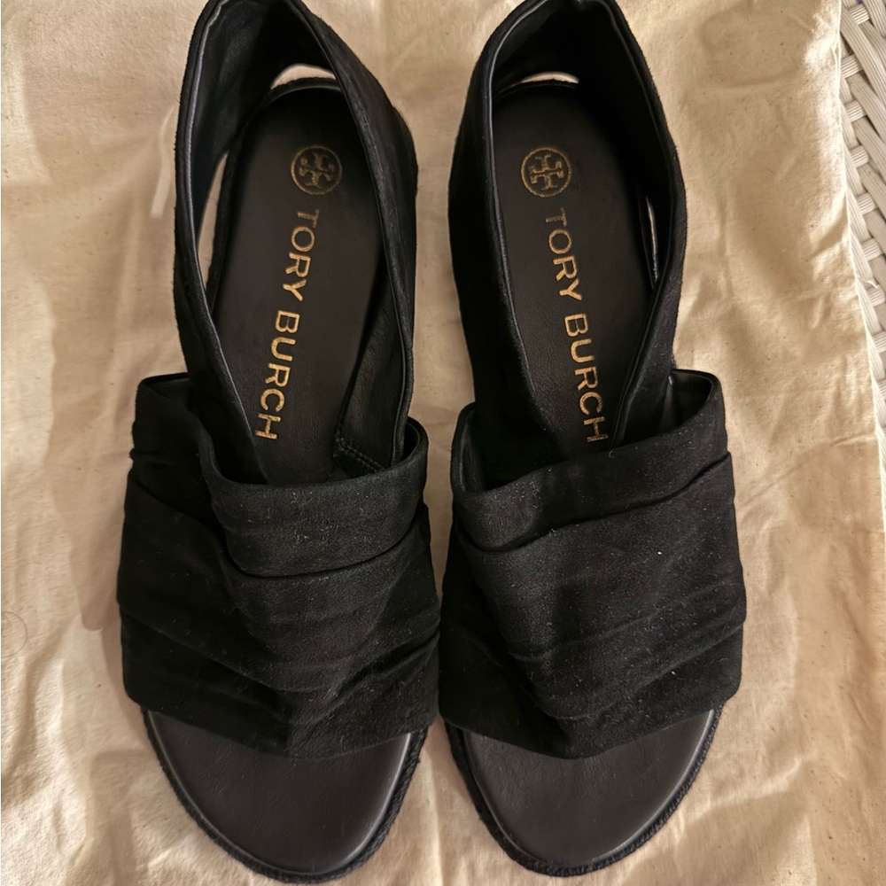 Tory Burch Suede Slingback Espadrille Sandals